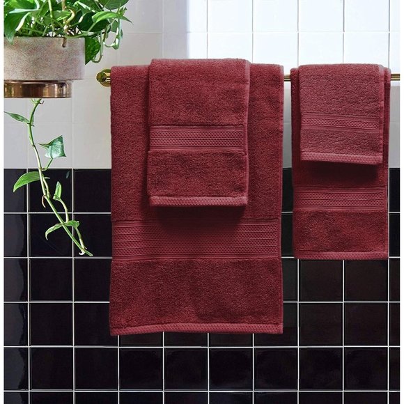 Glamburg 6 Piece Towel Set 100% Cotton 2 Bath Towels 2 Hand Towels 2 Wash 600GSM - Picture 2 of 4
